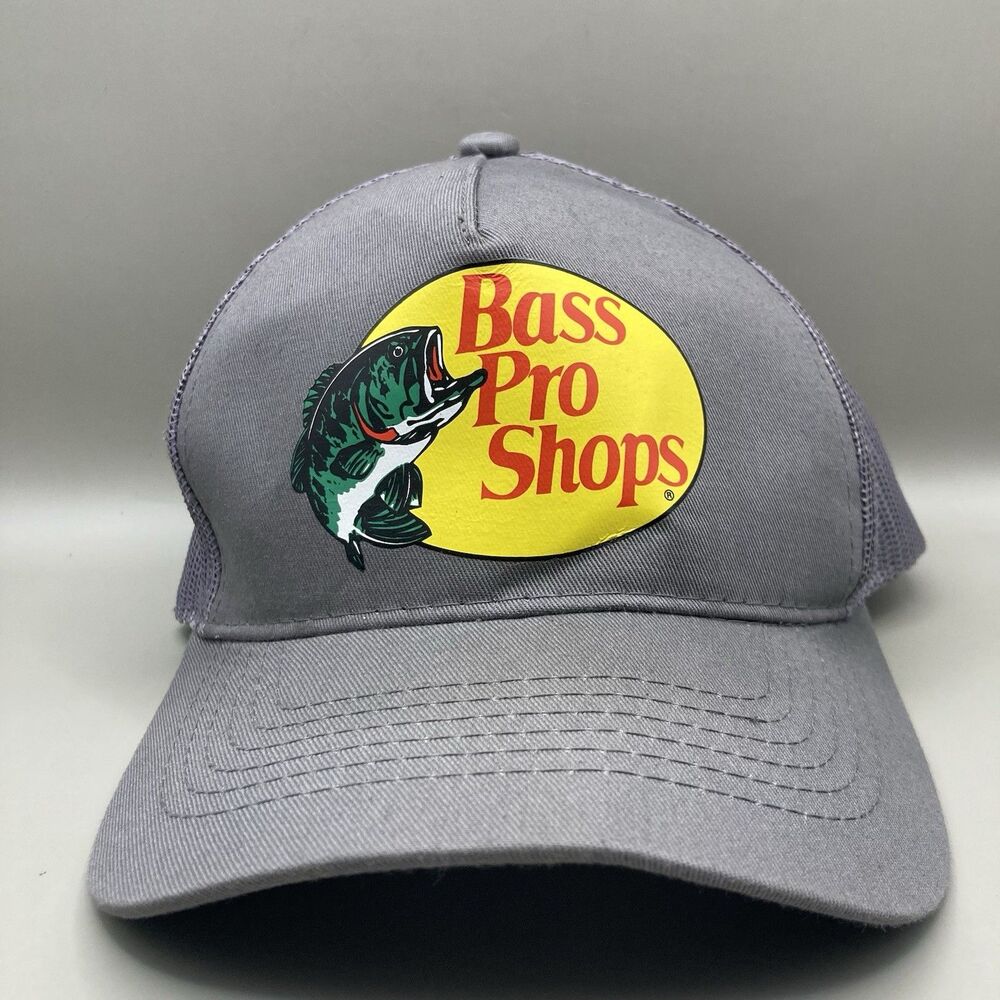 Bass Pro Shops Outdoor Fishing Trucker Hat Mesh Cap Adjustable SnapBack Gray